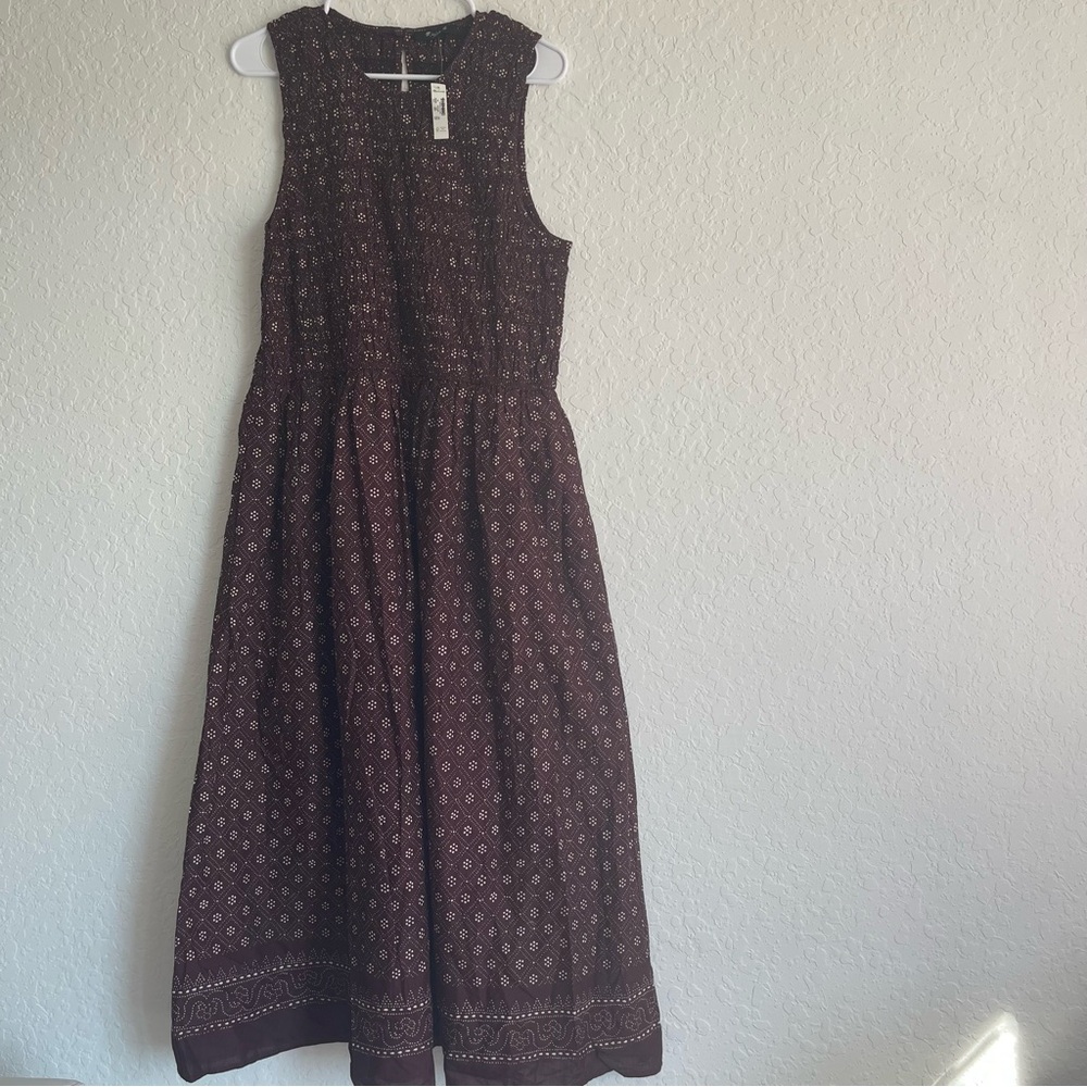 Madewell Sleeveless Patterned Maxi Dress - Brown